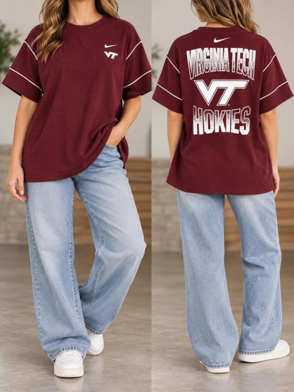 Nike Virginia Tech Hokies Women's XL Maroon Dri-FIT Graphic T-Shirt NCAA